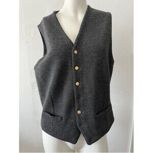 Vtg The Emporium wool Vest M gray Minimalist Classic Academic Quiet Luxury 90s